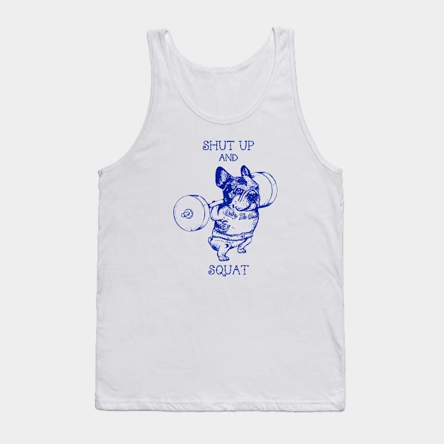Frenchie Squat Tank Top by huebucket